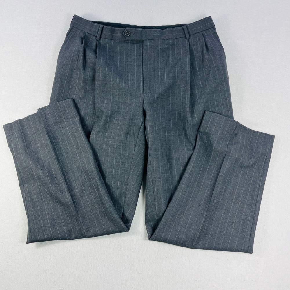 Brooks Brothers 346 Mens Suit 41R Grey Pinstripe Wool Stretch Blazer Pants Set - Picture 8 of 11